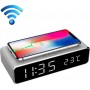 Gembird Digital Alarm Clock With Wireless Charging Function Silver