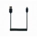 Cablexpert Coiled Micro Usb Cable 0.6m Black