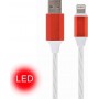 Cablexpert Usb 8-Pin Charge & Data Cable With Led Light Fx 1m Red
