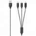 Lamtech High Quality 3 In 1 Usb Cable With Metallic Shell Black