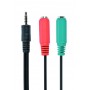 Cablexpert 3,5mm Audio + Microphone Adapter Cable 0,2m