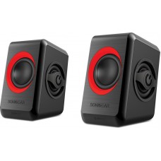Sonic Gears Usb Powered Quad Bass Speakers 2,0 Black Festive Red