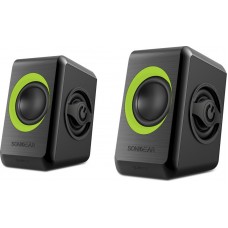 Sonic Gears Usb Powered Quad Bass Speakers 2,0 Black Lime Green