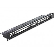 Delock Keystone Patch Panel, For 19 "Rack, 24 Ports, Black